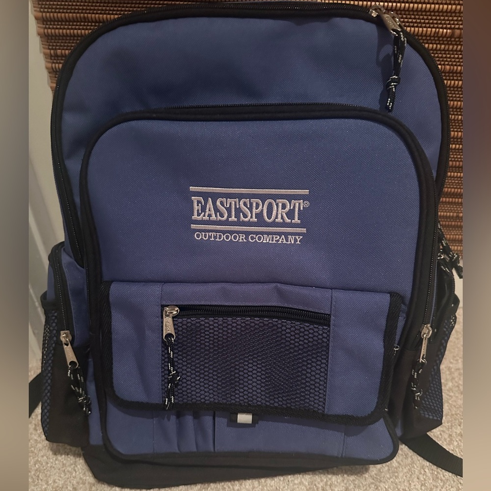 Vintage Eastport Blue and Black Backpack